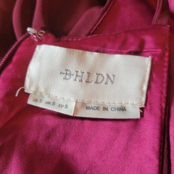 BHLDN Alana Maxi Dress Gown by Donna Morgan Chiffon Black Cherry Small - Picture 8 of 12